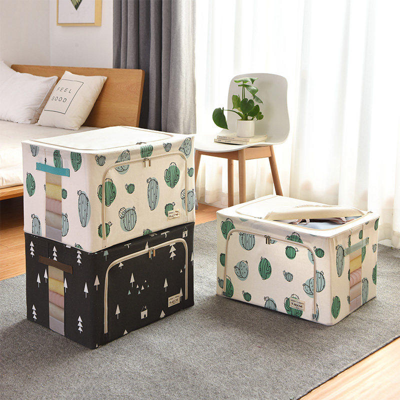 棉麻家用大号装衣服的箱子衣柜衣物收纳盒箱折叠收纳箱布艺整理箱