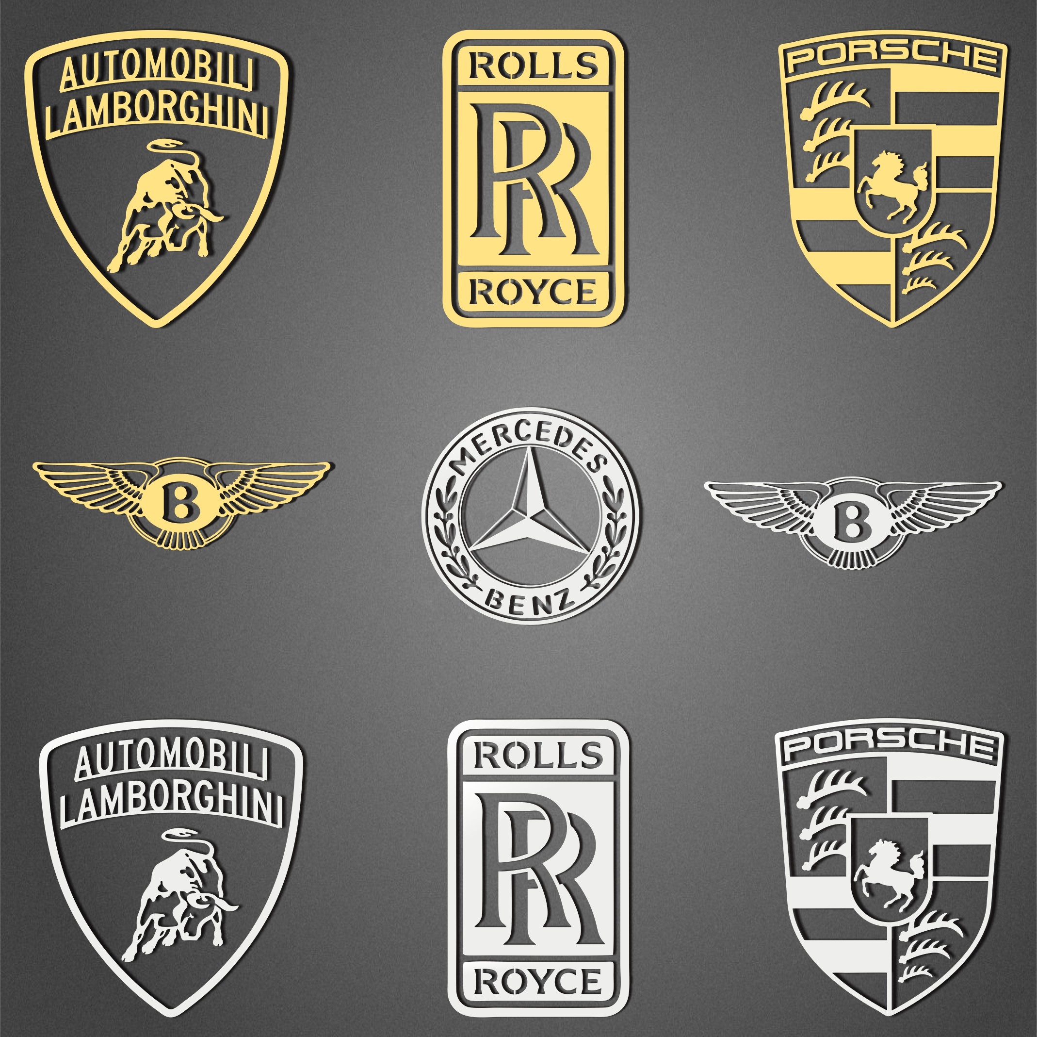 豪车金属logo标志 手机贴纸 电镀金属贴 支持定制