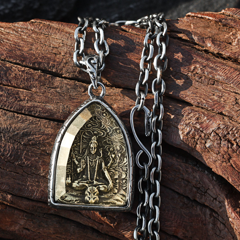 复古印度湿婆神项链男士个性潮人佛牌吊坠毁灭之神百搭毛衣链小众