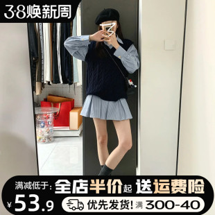 学院风套装衬衫连衣裙子女2024新款早初春季小个子韩系穿搭超好看