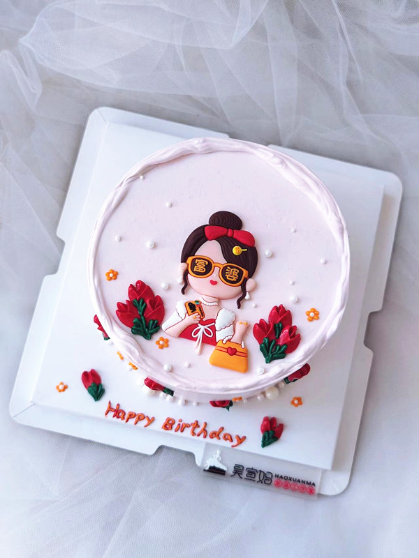 生日蛋糕装饰富婆女神眼睛包包女孩烘焙西点甜品台场景装扮用品