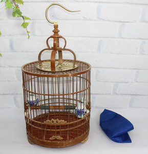 画眉鸟笼紫竹抛光图片