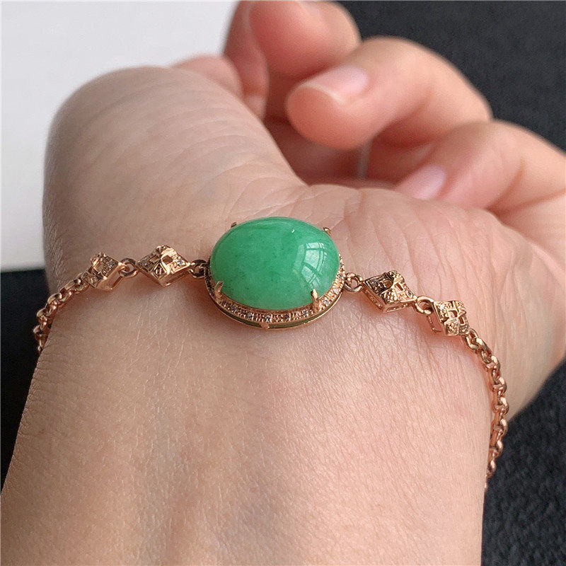 翡翠蛋面手链