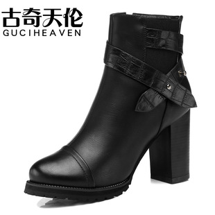 樂天gucci皮帶打折嗎 古奇天倫2020秋冬新款粗跟女靴 皮帶扣短靴 高跟鞋 女鞋8070  gucci打折包