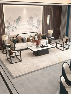 新中式实木沙发组合简约轻奢客厅大小户型现代洽谈区板房别墅家具