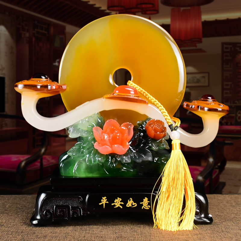 如意平安扣摆件家居饰品新房客厅隔断酒柜吉祥物装饰乔迁结婚礼物