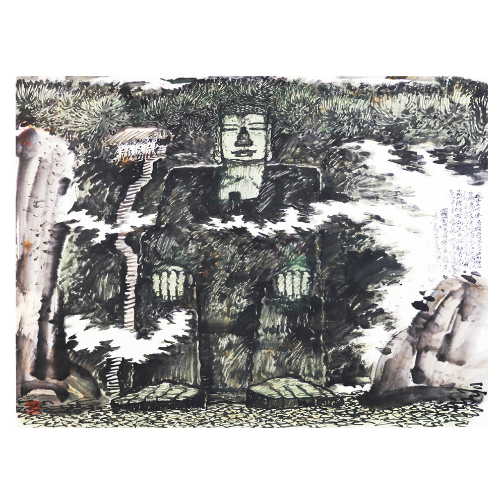 【即刻拍】罗国玮 《乐山大佛》 山水画大家 精品收藏价值极高