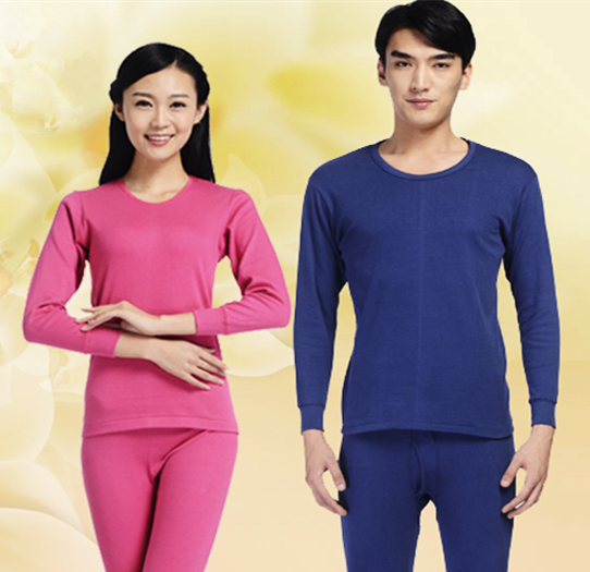 秋冬男士女士纯棉棉毛衫棉质圆领高领中老年大码秋衣秋裤保暖套装