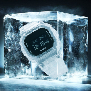 卡西欧冰韧系列透明小方块g-shock手表男DW-5600SKE-7A学生电子表