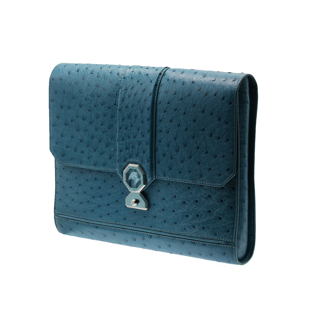 [9.9新]史蒂芬stefanoricci男士鸵鸟皮老鹰头手拿包