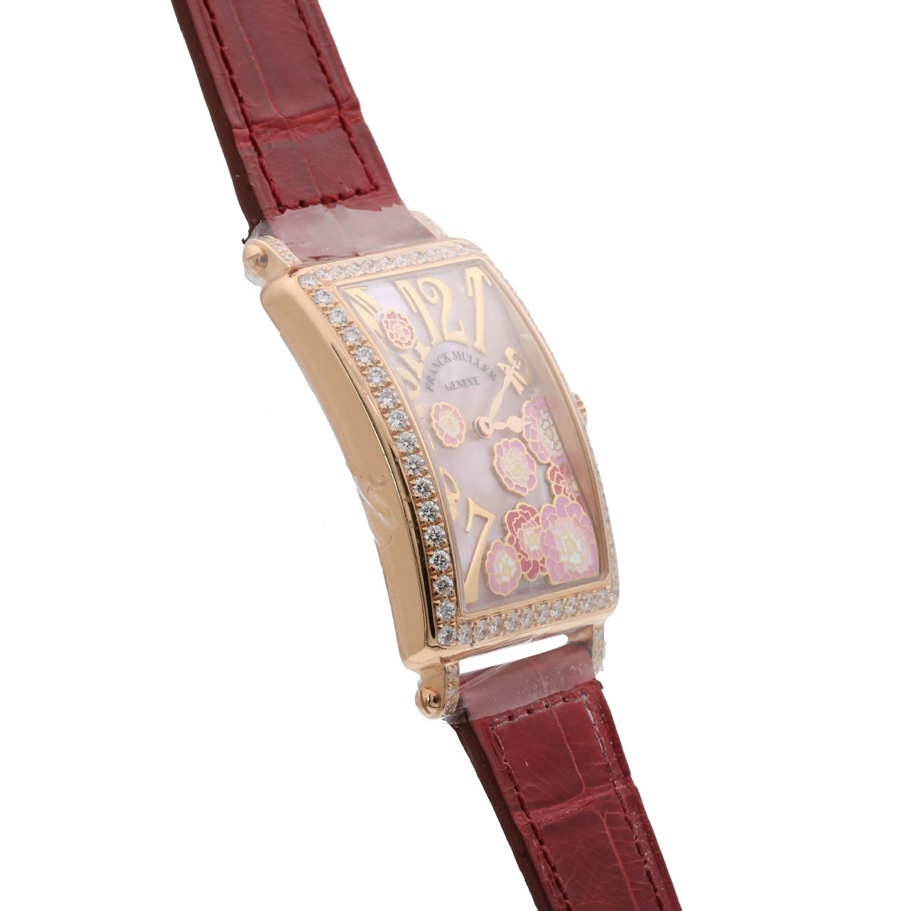 [9.9新]法穆兰女款long island系列石英玫瑰金镶钻腕表