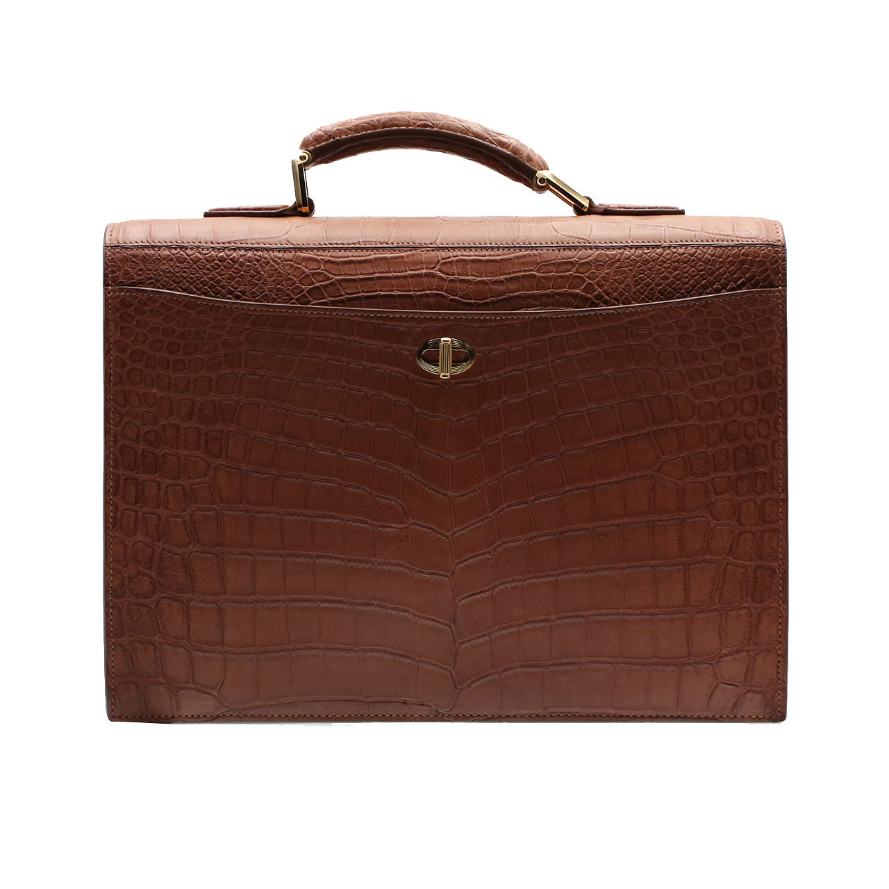 [即拍即得][9.9新]史蒂芬stefanoricci男士鳄鱼皮公文包高端好货