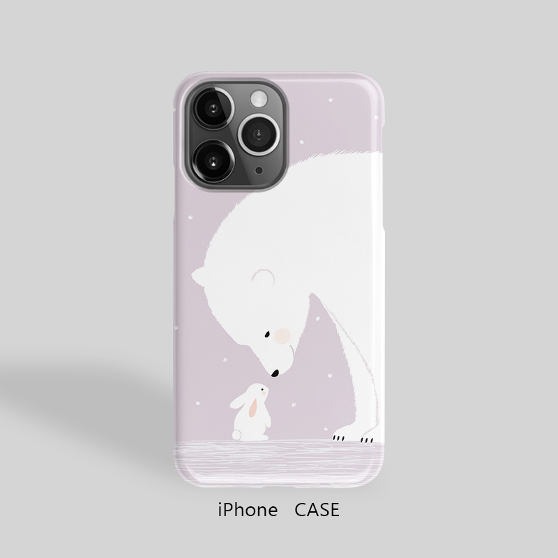 iPhone15Promax熊兔子粉色13Pro半包14硬壳半包12不掉色不掉漆XR可水洗XS适用于苹果手机壳防摔甜美可爱