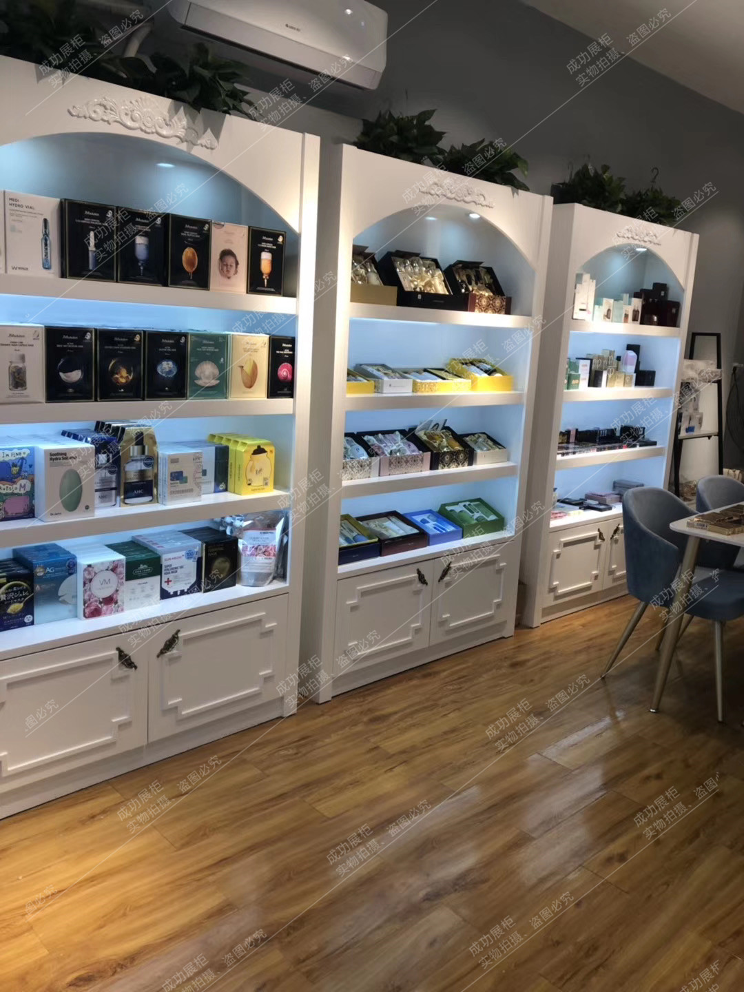 陈列柜 展示架组合_组合护肤品展示柜烤漆化妆品柜美容院货架柜子产品