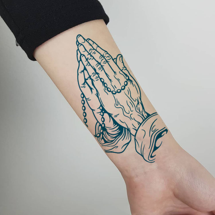 纹身贴防水男 持久花臂 佛手手臂胳膊逼真小臂大臂刺青贴纸佛纹身