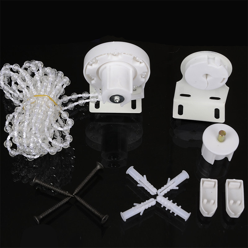 卷帘窗帘配件固定器升降拉珠拉绳单五金杆子全套卷帘