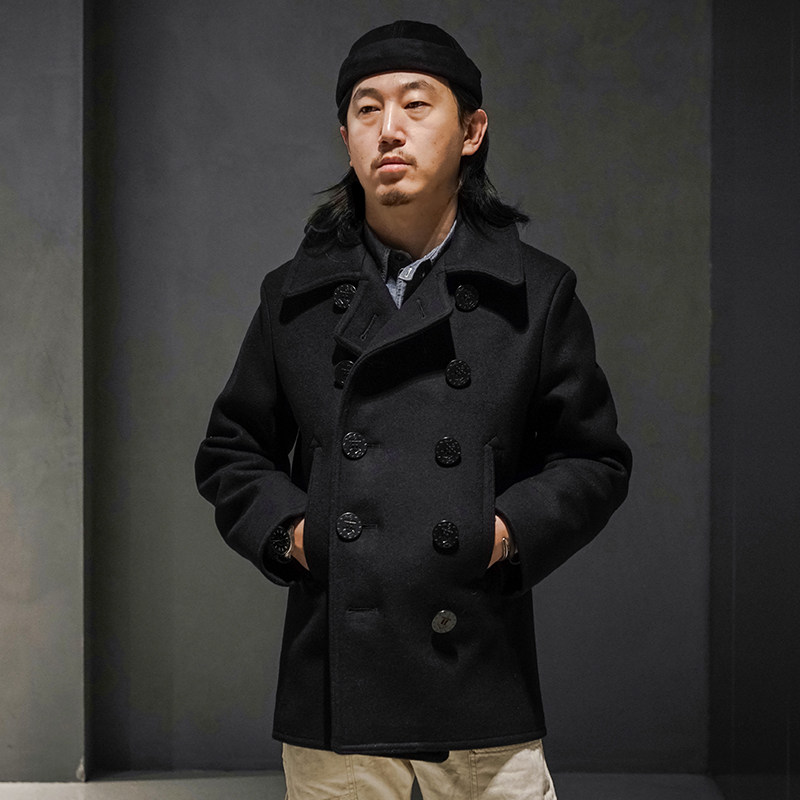 现货buzz ricksons 海军大衣 36oz重磅毛呢 740款 羊毛外套