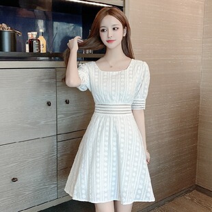 小清新法式雪纺连衣裙女小个子设计感显瘦2021新款夏短裙小众复古