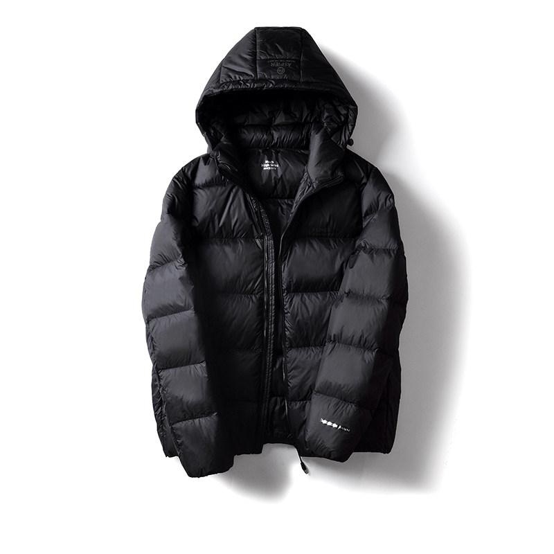 男士轻便保暖短款连帽羽绒服 冬季加厚白鸭绒防水风雪衣大码外套