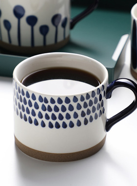 手绘陶瓷杯 网红北欧ins风马克杯创意陶瓷杯子早餐复古牛奶咖啡杯