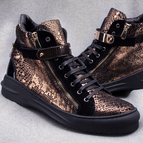 特价夜店潮鞋金色