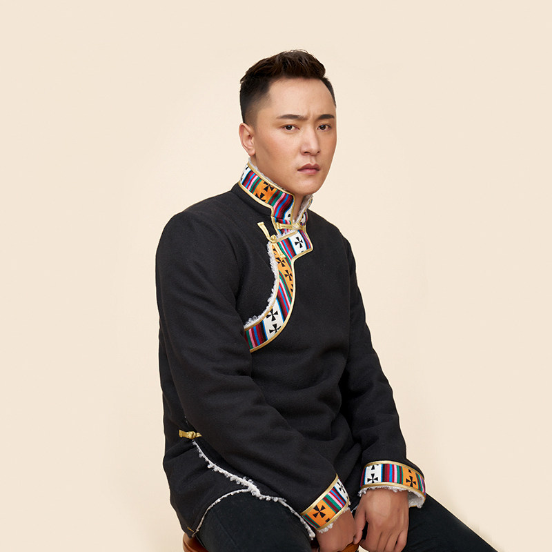 改良藏装男原创西藏民族风服装锦缎花边藏服藏族服装藏袍男款藏衣