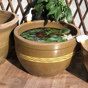 粗陶养鱼大缸荷花缸睡莲缸锦鲤地缸储水缸特大庭院老式花盆发酵缸