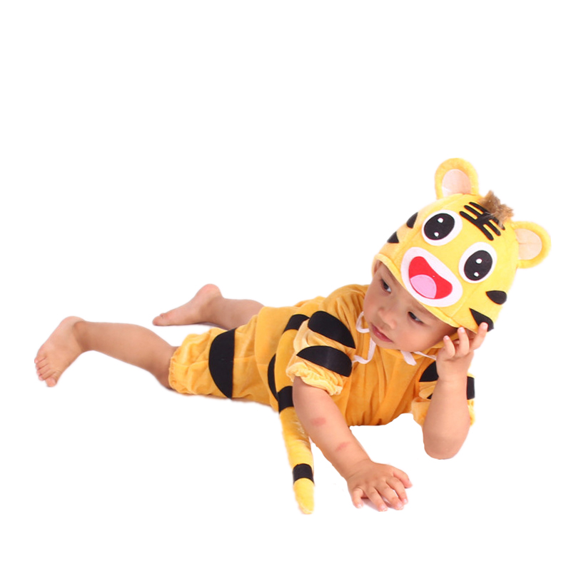 儿童夏装新款幼儿宝贝卡通造型亲子表演服快乐小老虎舞蹈演出服装