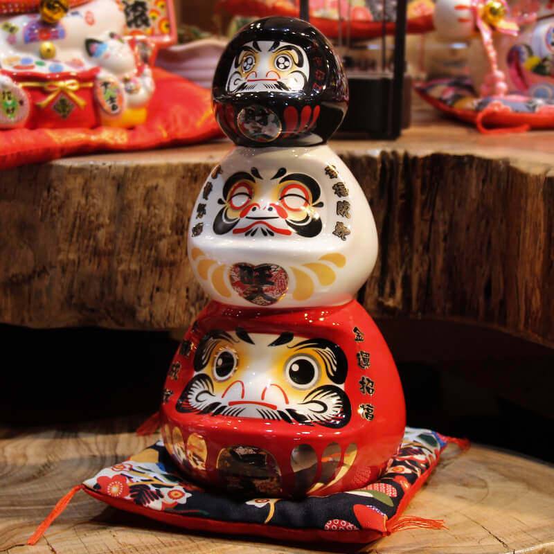 日式达摩创意店铺前台摆件日本寿司店装饰陶瓷存钱罐乔迁新居礼品