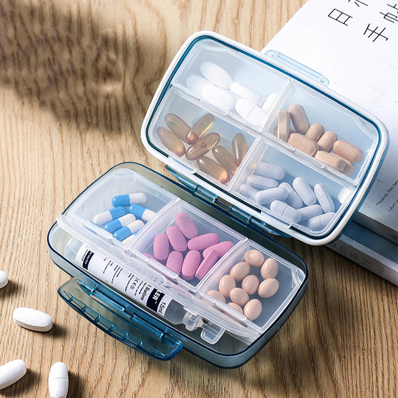 日本旅行随身大容量高端小药盒密封便携一周7天分装药品收纳保健
