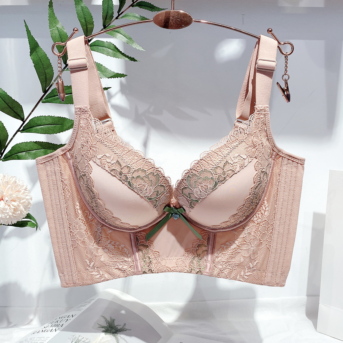 调整型内衣女小胸聚拢收副乳上托侧收矫正下垂防外扩五排扣文胸厚