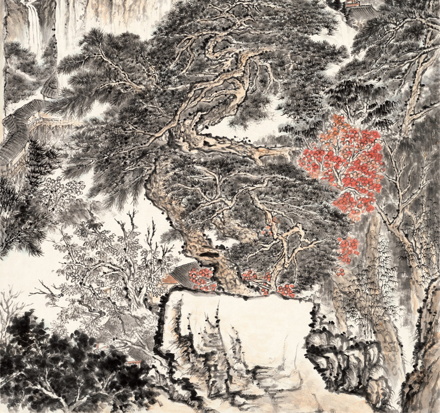 韩子富临石涛《游华阳山图》贾又福弟子