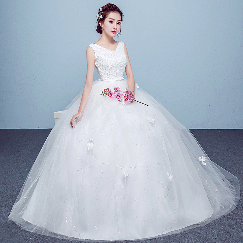 2019 new pattern Korean bride marry Wedding dress full dress one word Qi Di Lace lace Self cultivation Show thin summerin the Women's clothing/Boutique , Wedding/Cheongsam/Formal dress , Wedding category - from Buy2taobao.com to provide professional Taobao agent buy service