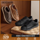 Skechers斯凯奇夏季男鞋复古商务鞋舒适轻质运动休闲皮鞋平底板鞋