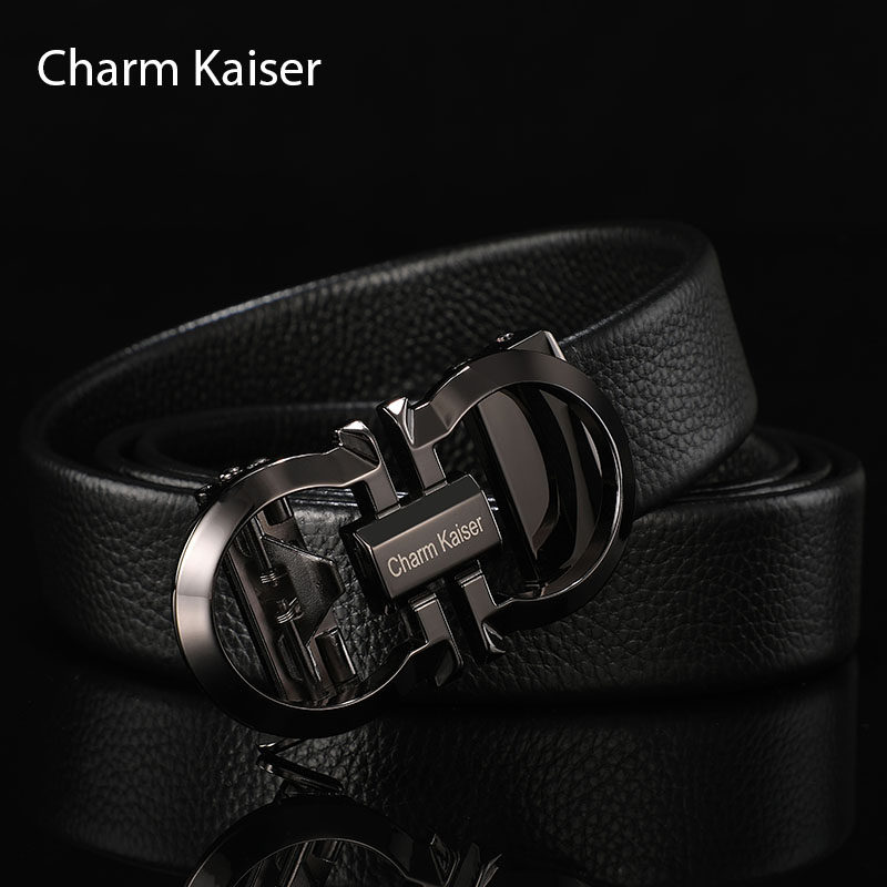 热销凯撒_正品小charm kaiser 男士皮带 头层牛皮腰带真皮字母扣头