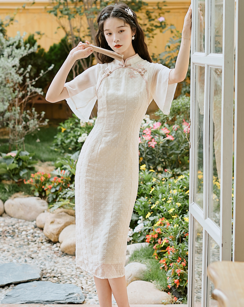 2020年新款少女旗袍改良版连衣裙年轻款日常可穿甜美学生复古女装