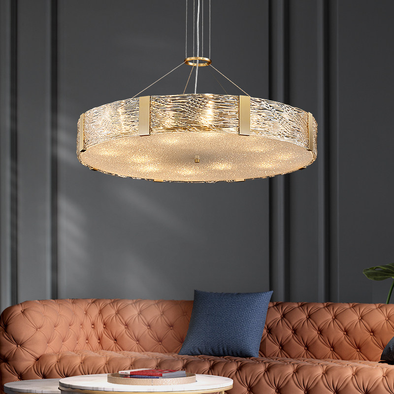 意式后现代客厅吊灯家用简约个性创意大气圆形轻奢全铜灯具2021