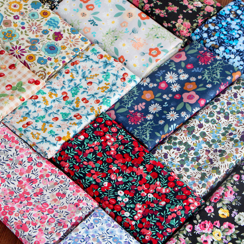 易想布到#平纹府绸全棉纯棉碎花面料布艺服装手工diy布料幅宽146