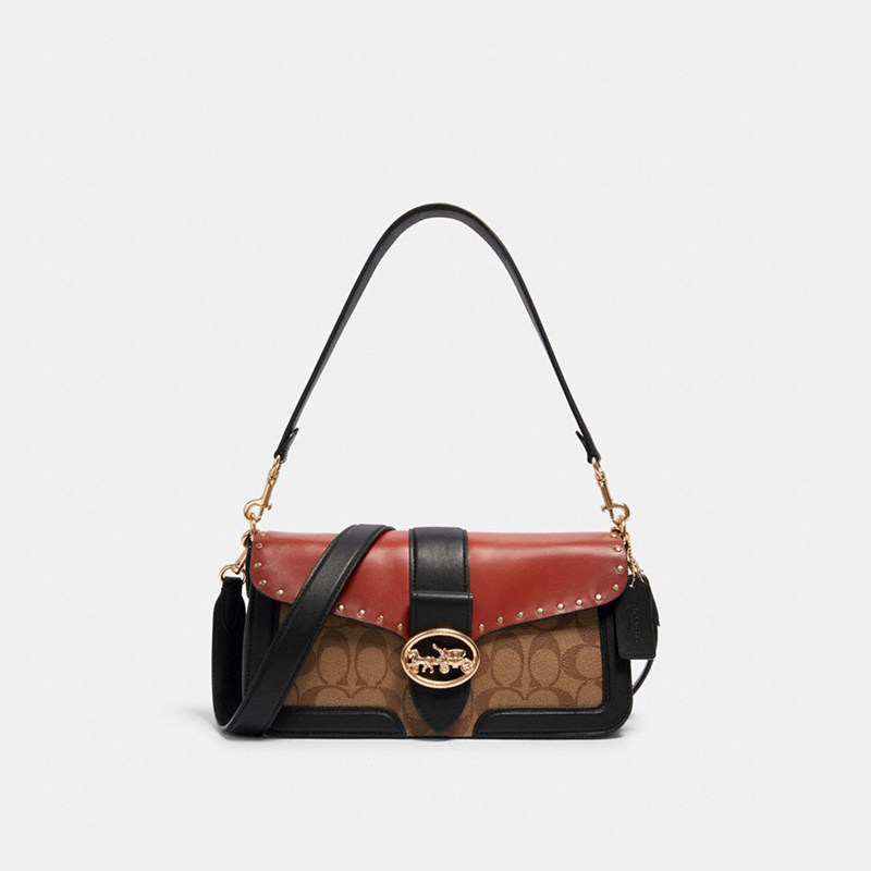 【官方授权】coach蔻驰georgie气质女jade马车单肩斜挎腋下酒神包