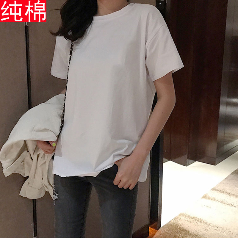 春夏装新款纯棉T恤女短袖宽松大码ins潮韩版体恤夏天半袖上衣服