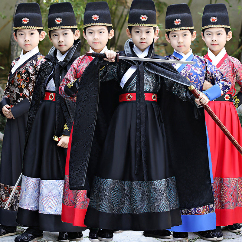 (今日5折)男童汉服四大名捕披风明朝侍卫武士明朝儿童古装锦衣卫服装