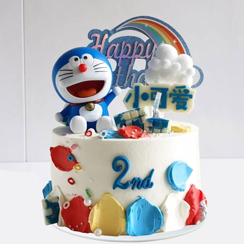 仿真生日蛋糕模型2021新款创意儿童卡通猫定制塑胶仿真水果
