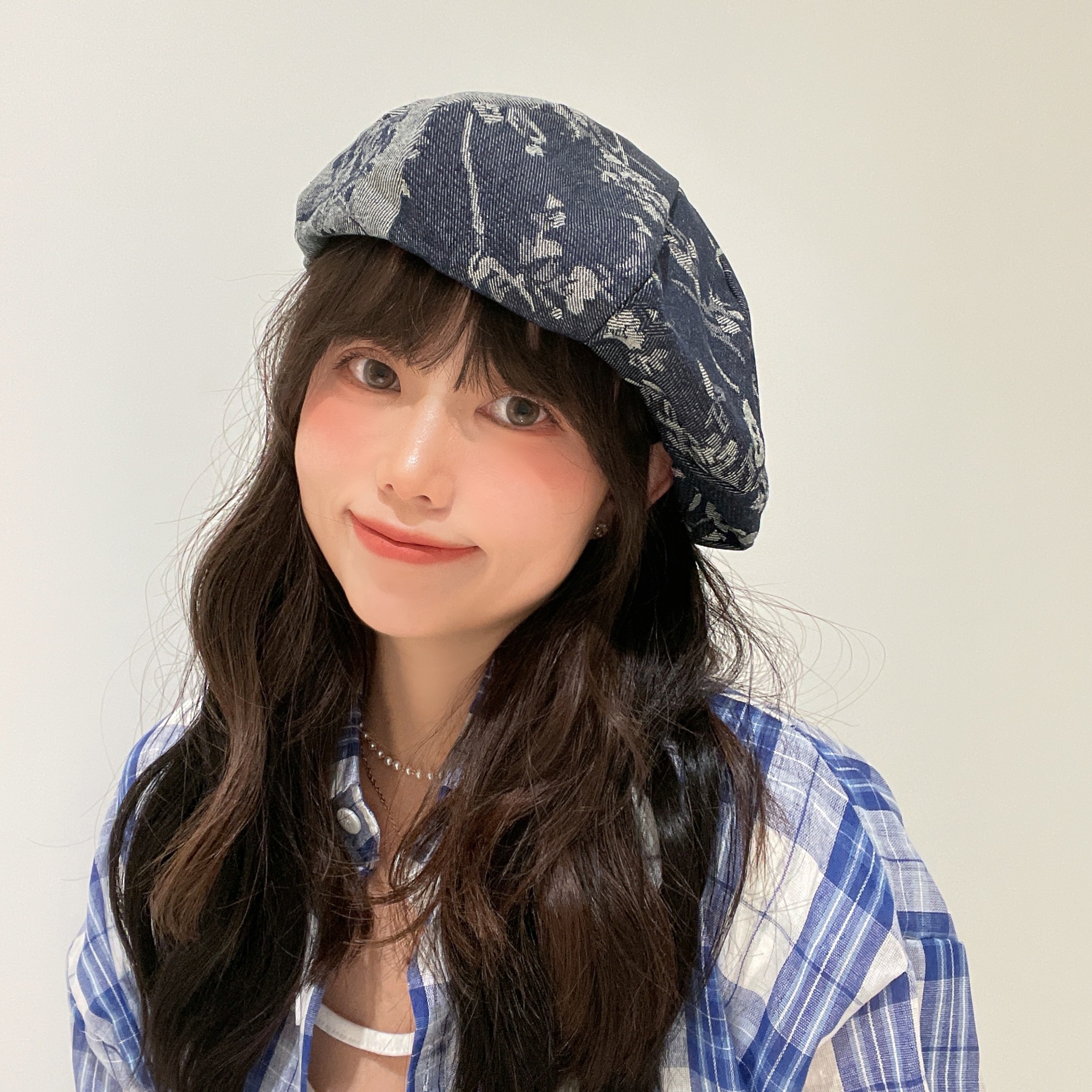 复古肌理感牛仔贝雷帽女潮ins秋冬款街拍网红时尚画家帽子八角帽