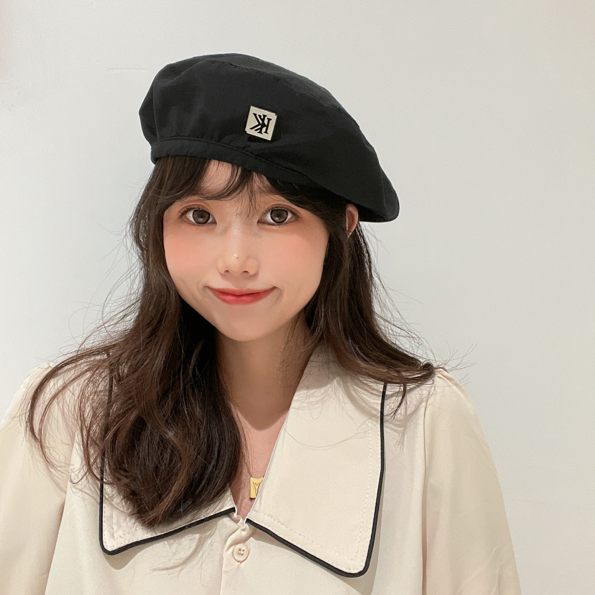 贝雷帽女ins简约韩系显脸小可调节时髦百搭复古轻薄报童帽画家帽