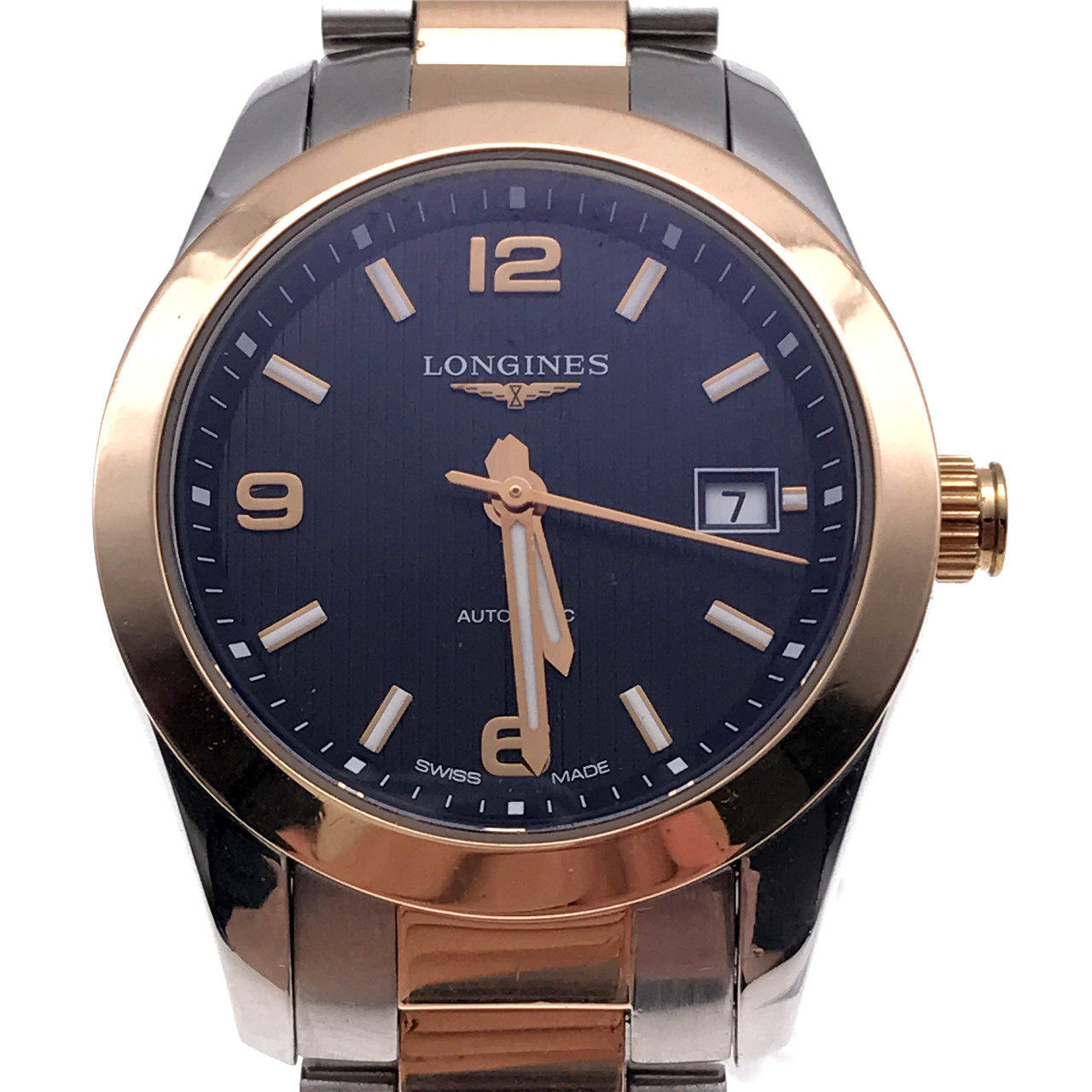 [9.0新]浪琴康铂系列18k玫瑰金自动机械女表