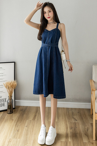 牛仔背心吊带裙女,女装背心吊带,牛与裤
