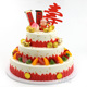 三层水果祝寿蛋糕模型2024新款网红仿真创意生日假蛋糕样品t096