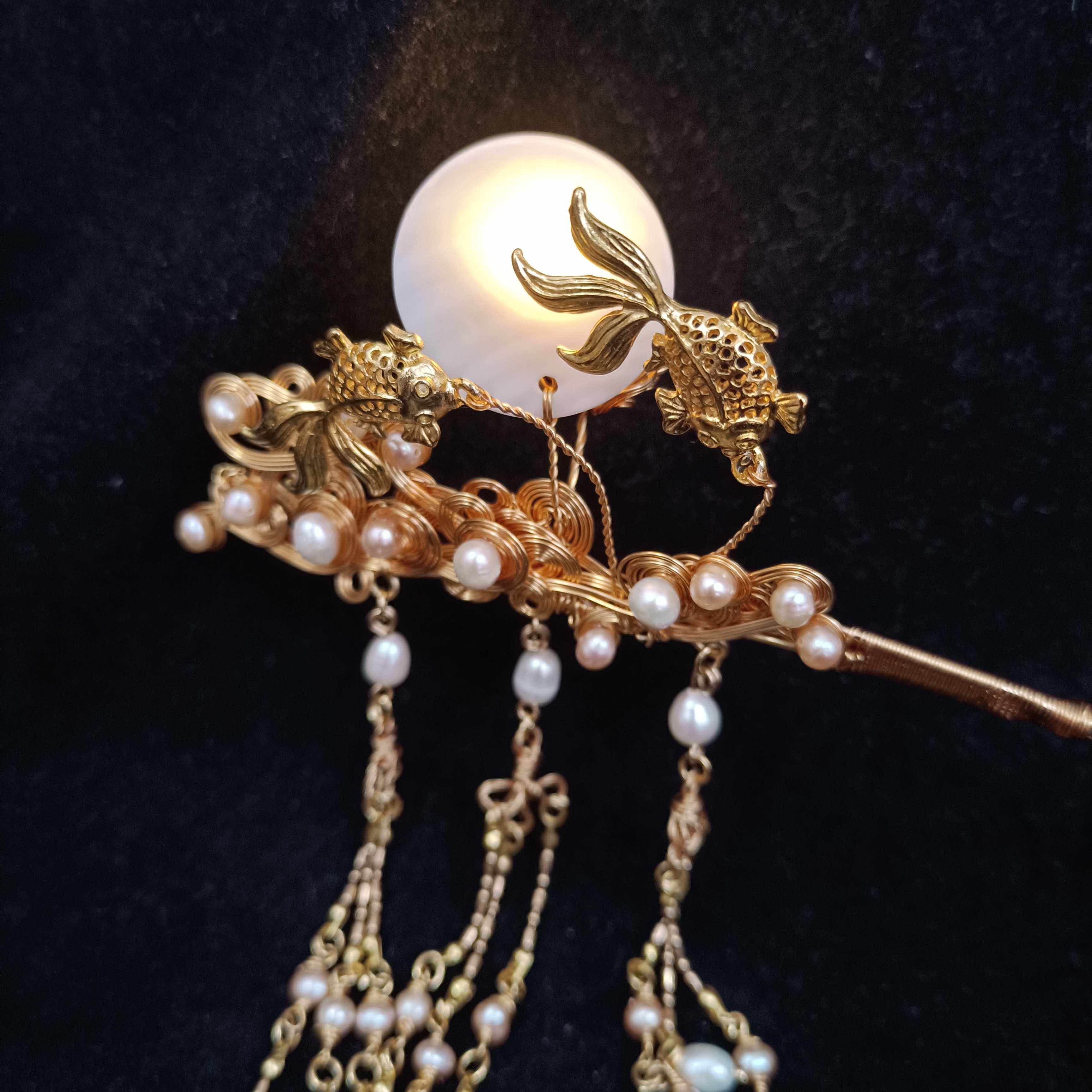 扶苏里原创海上生明月掐丝古风汉服发簪步摇