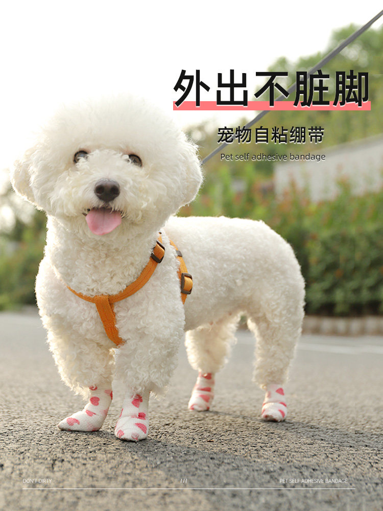 狗狗一次性脚套防脏防抓出门防舔宠物鞋子鞋套遛狗髌骨护带袜子 原价
