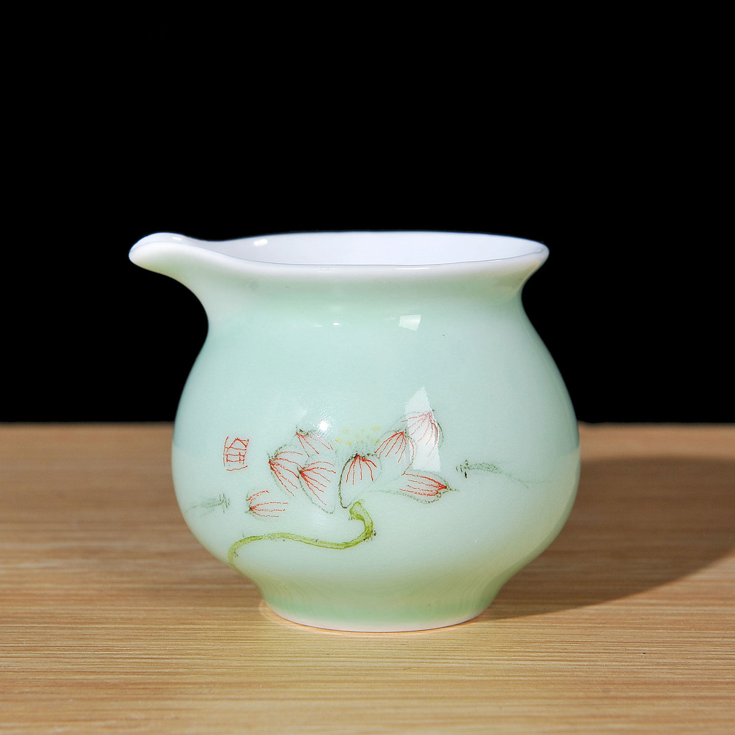 青釉荷花茶具 江西省陶瓷工艺美术大师作